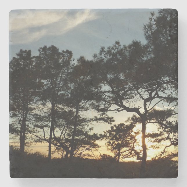 Torrey Pine Sunset II California Landscape Stone Coaster (Front)