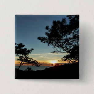 Torrey Pine Sunset III California Landscape 15 Cm Square Badge
