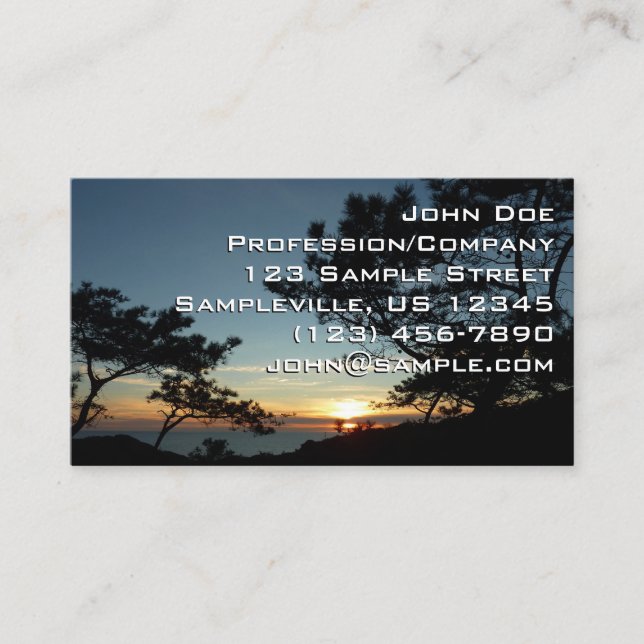 Torrey Pine Sunset III California Landscape Business Card (Front)
