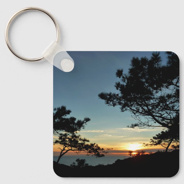 Torrey Pine Sunset III California Landscape Key Ring (Front)