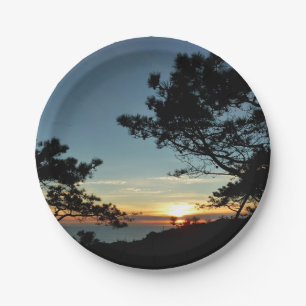 Torrey Pine Sunset III California Landscape Paper Plate