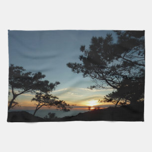 Torrey Pine Sunset III California Landscape Tea Towel