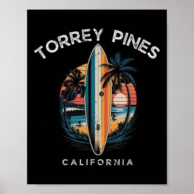 Torrey Pines Beach California Men Women Surfing  Poster (Front)