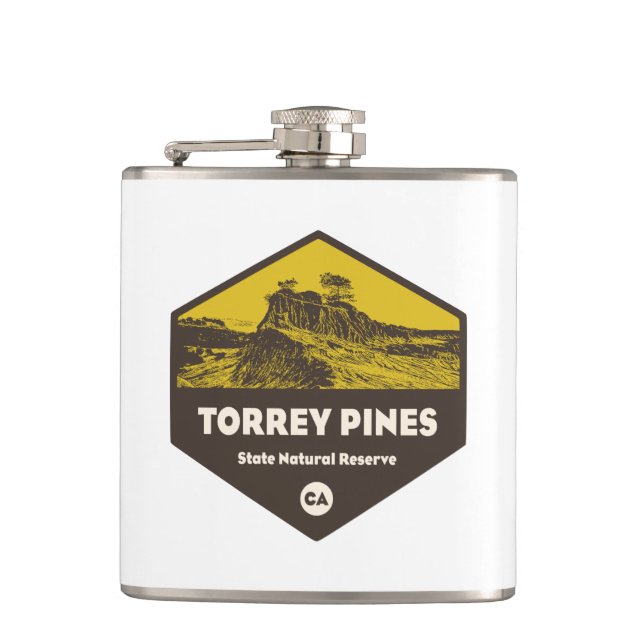 Torrey Pines State Reserve California Hip Flask (Front)