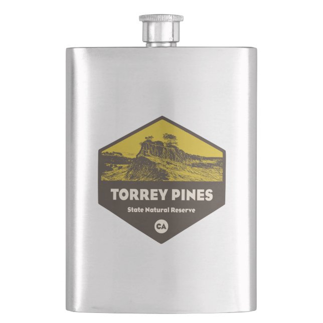 Torrey Pines State Reserve California Hip Flask (Front)
