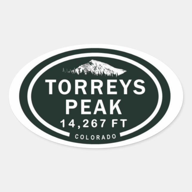 Torreys Peak 14er Colorado Rocky Mountains Oval Sticker (Front)