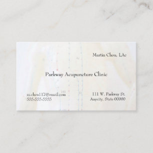 Torso and arms of acupuncture figure business card