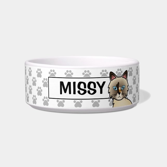 Tortie Point Birman / Ragdoll Cat Bowl (Front)