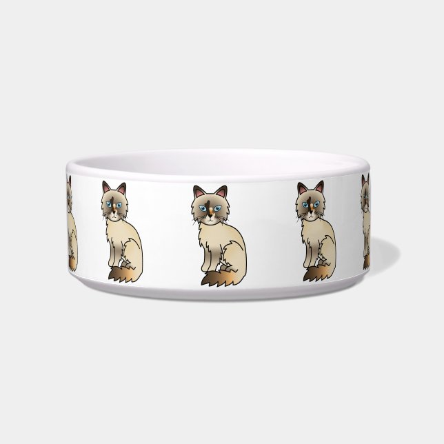 Tortie Point Birman / Ragdoll Cat Bowl (Front)