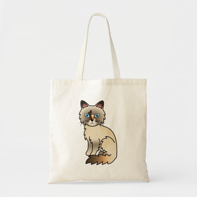 Tortie Point Birman / Ragdoll Cat Tote Bag (Front)