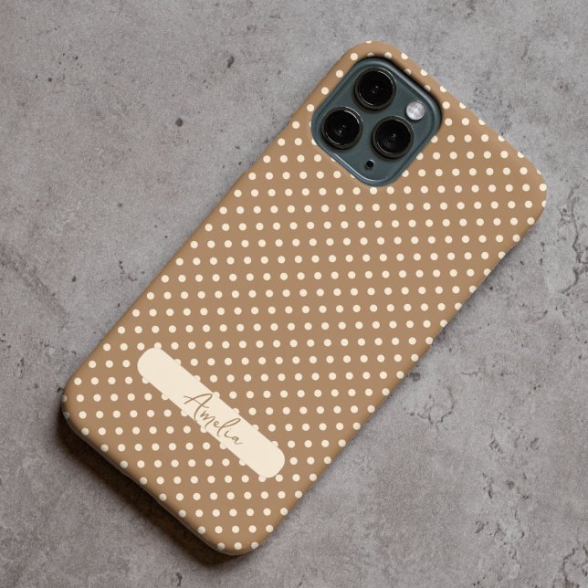Tortilla Brown and beige polka dots Case-Mate iPhone Case (Creator Uploaded)
