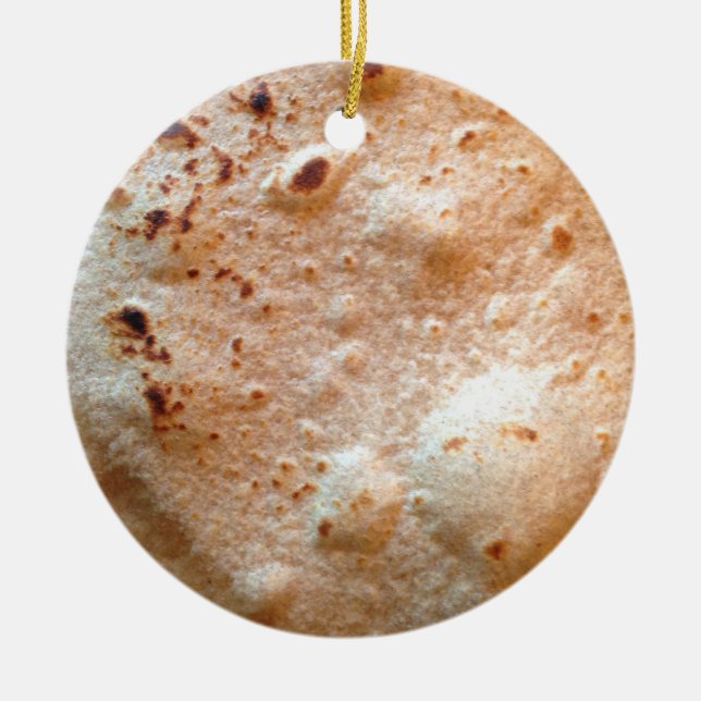 Tortilla Ceramic Ornament (Front)