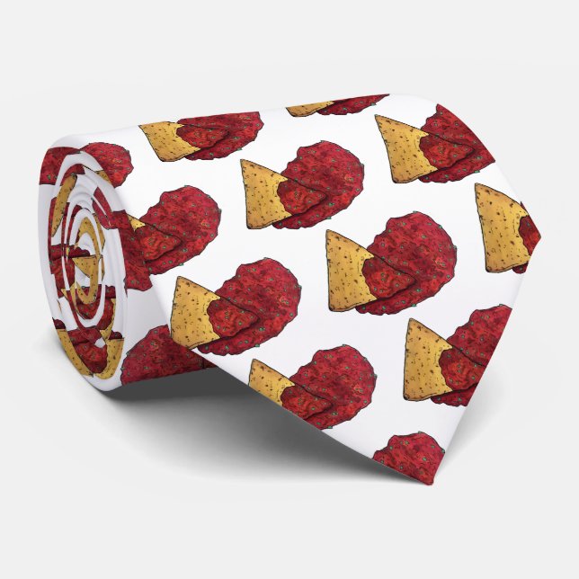 Tortilla Chips and Dip Tomato Salsa Mexican Food Tie (Rolled)