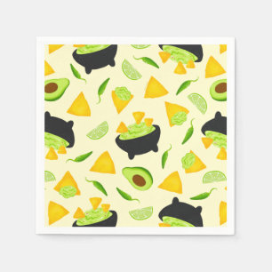 Tortilla Chips and Guacamole Pattern Napkin