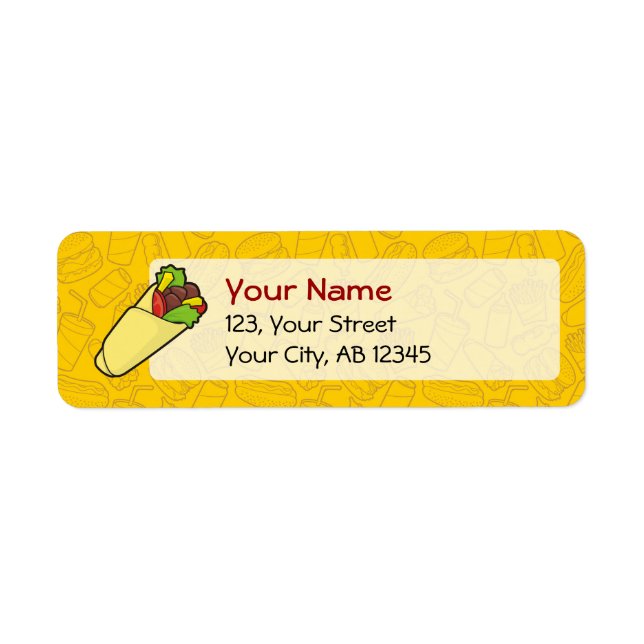 Tortilla Sandwich Wrap Return Address Label (Front)
