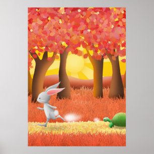 Tortoise and hare 1 - poster print
