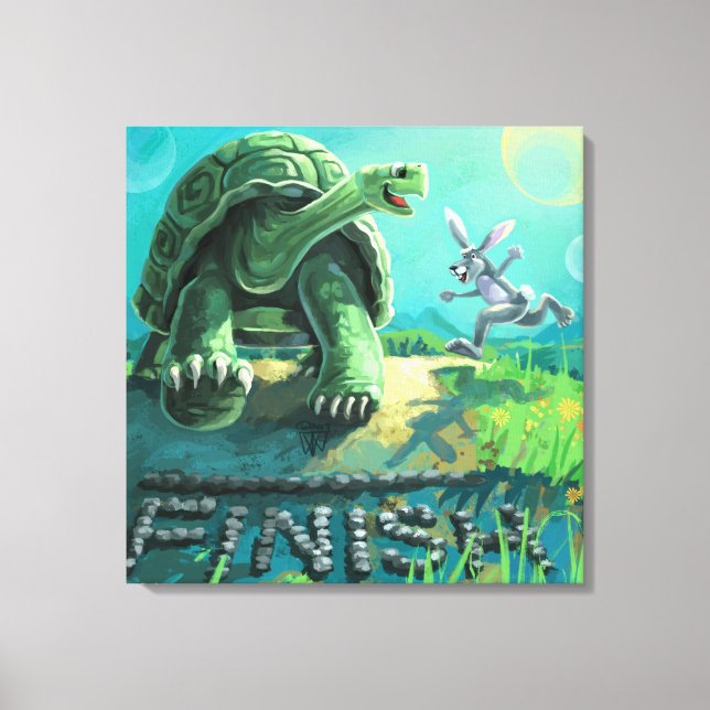 Tortoise and the  Hare Art Canvas Print (Front)