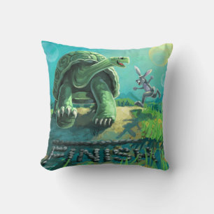 Tortoise and the  Hare Art Cushion