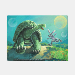 Tortoise and the Hare Art Doormat
