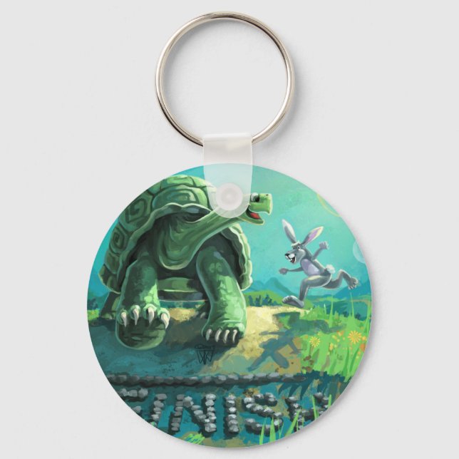 Tortoise and the Hare Art Key Ring (Front)