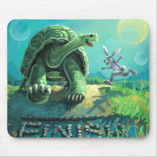Tortoise and the Hare Art Mouse Pad