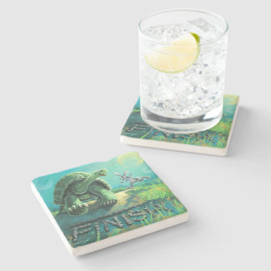 Tortoise and the Hare Art Stone Coaster