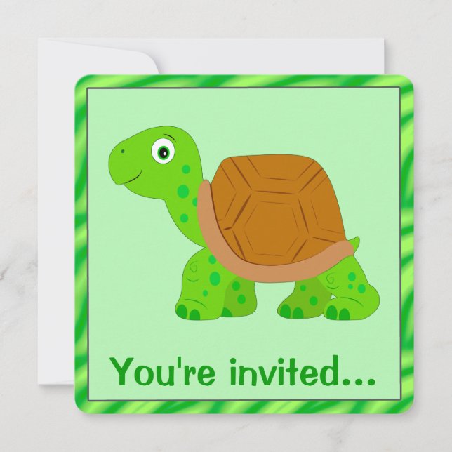 Tortoise Birthday Invitation (Front)