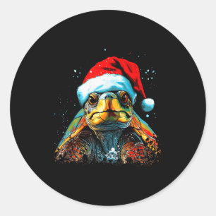 Tortoise Christmas Animal Lovers Men Women Kids Gi Classic Round Sticker