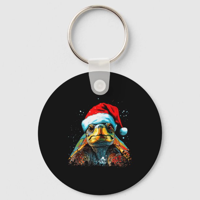 Tortoise Christmas Animal Lovers Men Women Kids Gi Key Ring (Front)