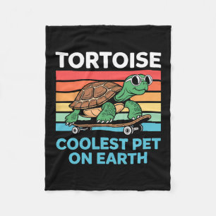 Tortoise Coolest Pet On Earth Sungles Skateboard Fleece Blanket