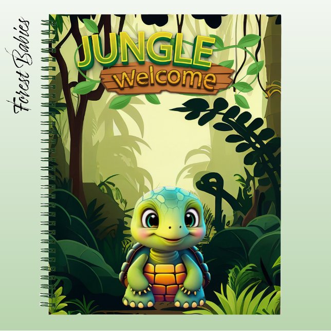 Tortoise Fun Box Turtle Whimsical Zoo Animal 🐢 Notebook (Cute Tortoise Stationery, Woodland Wildlife Box Turtle Cartoon Character, Jungle Welcome Notebook 🐢)