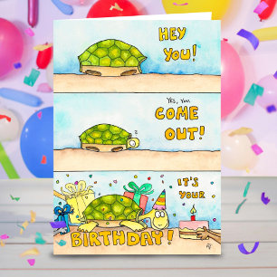Tortoise Happy Birthday greeting card