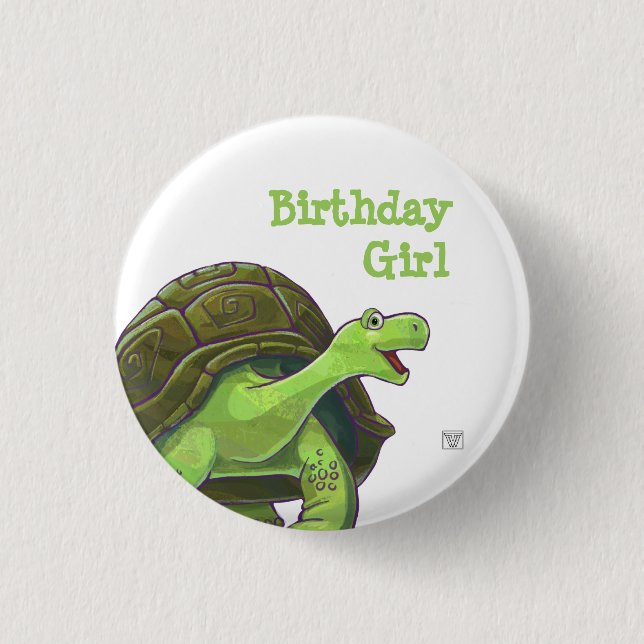 Tortoise Party Centre 3 Cm Round Badge (Front)