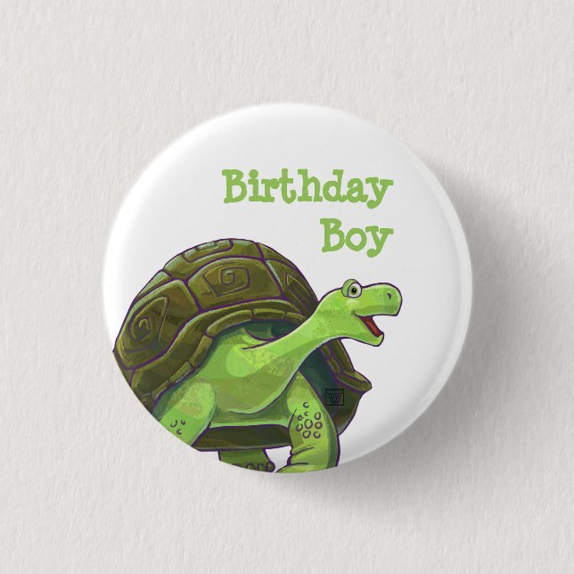 Tortoise Party Centre 3 Cm Round Badge (Front)