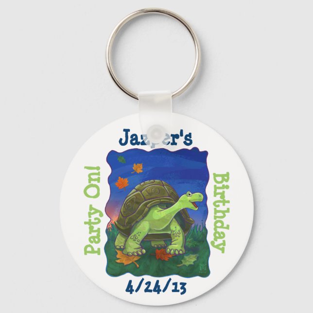 Tortoise Party Centre Key Ring (Front)