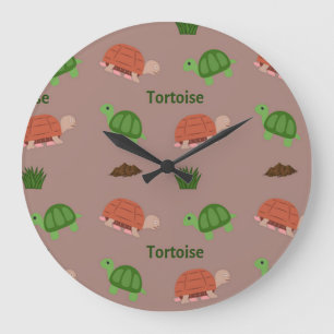 Tortoise pattern on brown large clock