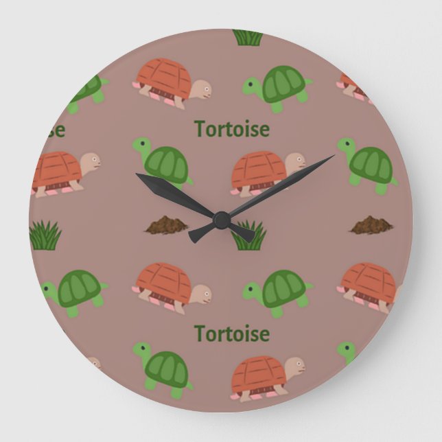 Tortoise pattern on brown large clock (Front)