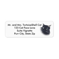 Tortoise Shell Cat Face Address Labels