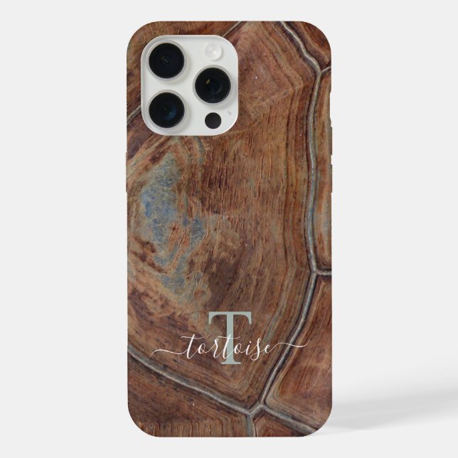 Tortoise Shell Pattern Animal Print Case/ Monogram iPhone Case (Back)