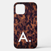 Tortoise Shell Pattern Animal Print Custom Initial