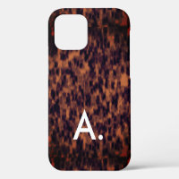 Tortoise Shell Pattern Animal Print Custom Initial