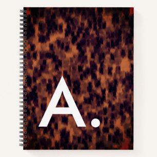 Tortoise Shell Pattern Animal Print Custom Initial Notebook