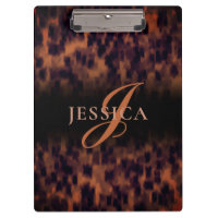Tortoise Shell Pattern Animal Print Monogram Name