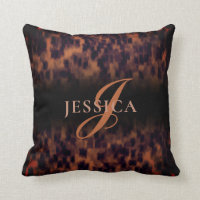 Tortoise Shell Pattern Animal Print Monogram Name
