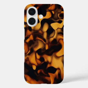 Tortoise Shell Turtle Shell Pattern Amber Brown iPhone 16 Case