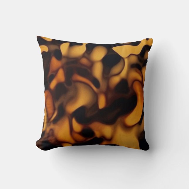 Tortoise Shell Turtle Shell Pattern Amber Brown Cushion (Front)