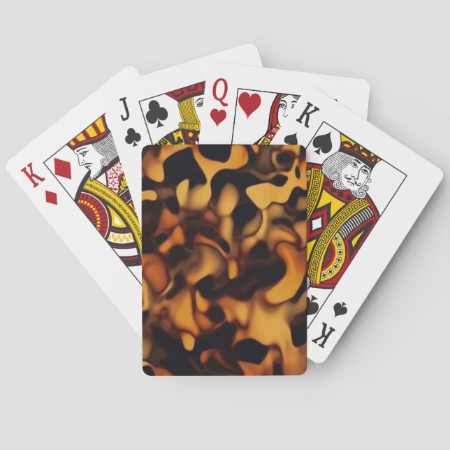 Tortoise Shell Turtle Shell Pattern Amber Brown Playing Cards (Back)