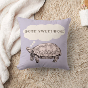 Tortoise / Turtle Funny Throw Pillow (Purple)