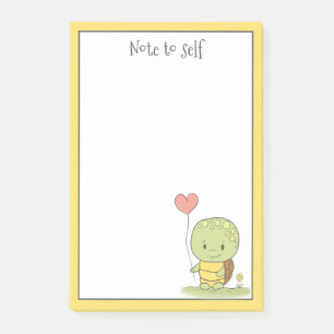 Tortoise With A Balloon Personalised Post-it Notes