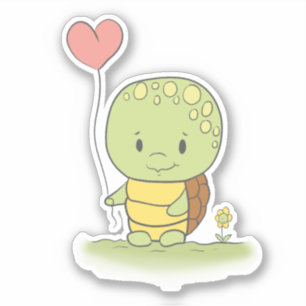 Tortoise With A Heart Balloon